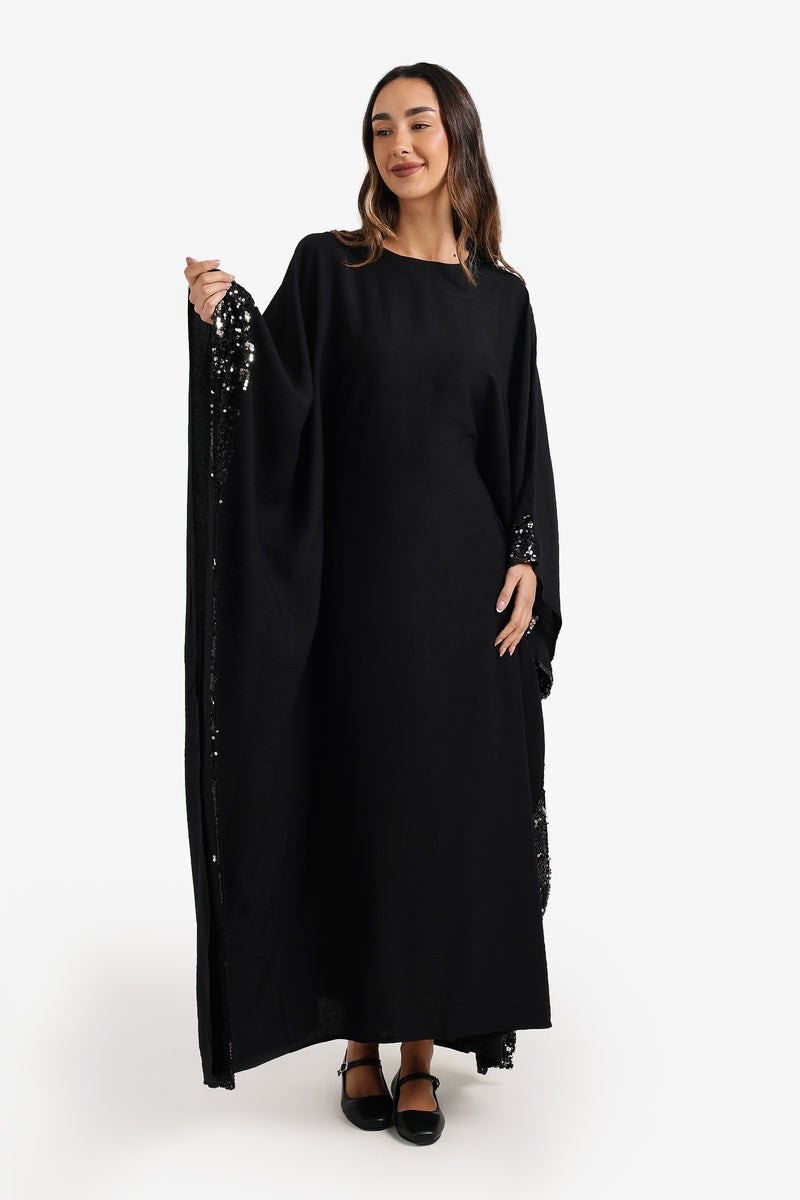 Carina Sequin-Trimmed Abaya - Image 1